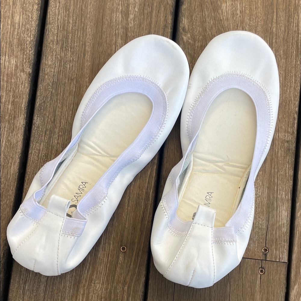 Yosi Samra White Ballet Flats